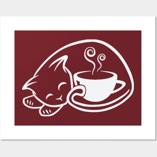 Cat and Coffee Posters and Art